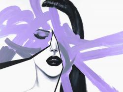 Abstract purple woman portrait