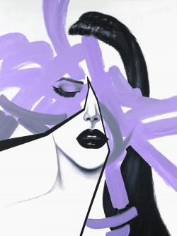 Abstract purple woman portrait