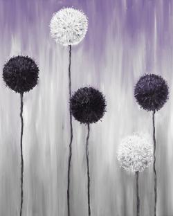 Fleur d'allium blanches et mauve