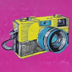 Colorful retro camera