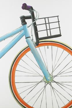 Bicyclette bleue et orange