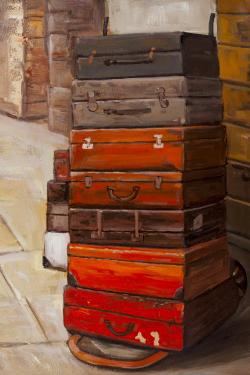 Old traveling suitcases