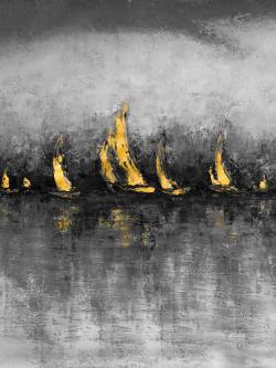 Gold sailboats