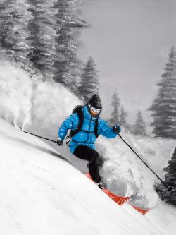 Man skiing in mountain