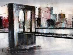 Abstract bridge cityscape