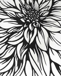 Dahlia flower outline style