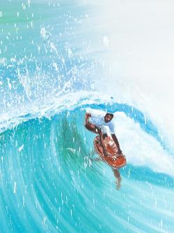 Surfeur au milieu de la vague