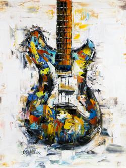 Guitare colorée abstraite