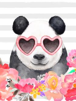 Panda à lunette en forme de coeur