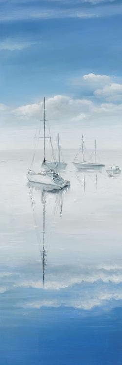 Sailboats on the quiet lake