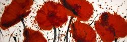 Abstract paint splash red flowers