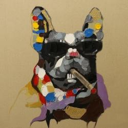 Abstract smoking dog