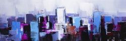 Abstract blue & purple city