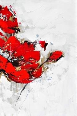 Abstract red flowers with texture