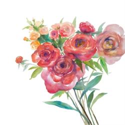 Watercolor bouquet of flowers