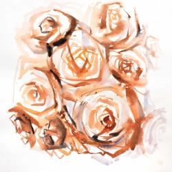 Abstract roses with sepia style