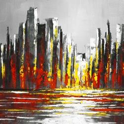 Abstract red skyline