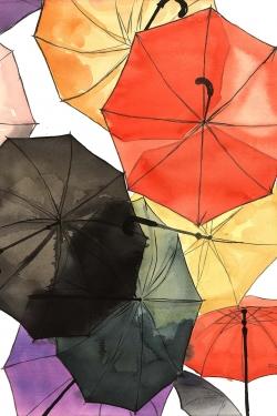 Suspended umbrellas