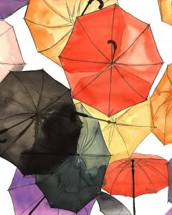 Suspended umbrellas