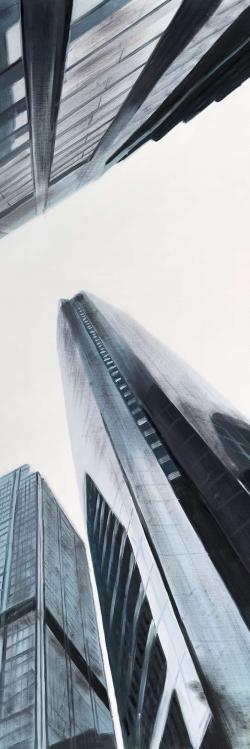 Perspective view of skyscraper
