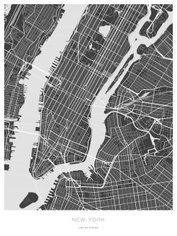 New york graphic map