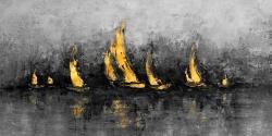 Gold sailboats