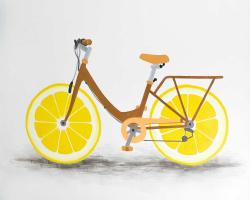 Bicyclette avec roues de citron