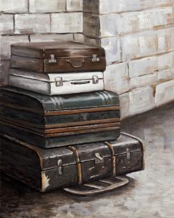 Quatre vieilles valises de voyage