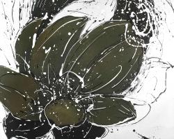 Abstract flower with paint splash