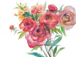 Watercolor bouquet of flowers