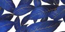 Abstract modern blue leaves