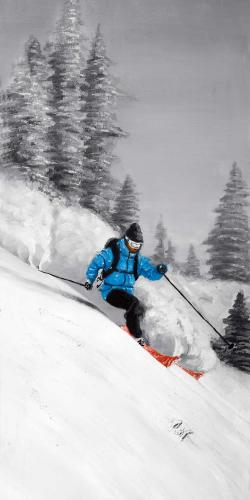 Man skiing in mountain