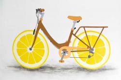 Bicyclette avec roues de citron