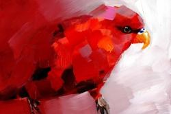 Perroquet rouge abstrait