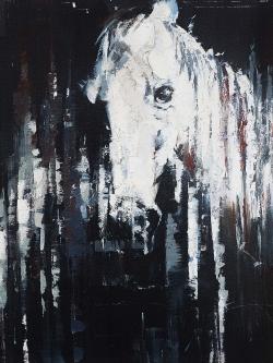 Abstract horse on black background