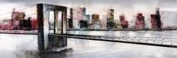 Abstract bridge cityscape