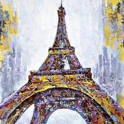 Tour eiffel abstraite avec éclats de peinture