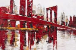 Abstract and industrial red bridge