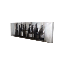 Bottles of wine on wood