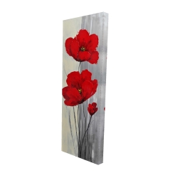 Red flowers on a gray background