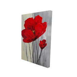 Red flowers on a gray background