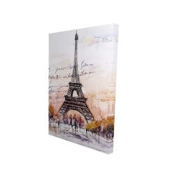 Eiffel tower sketch with an handwritten message