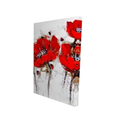 Red poppies with texture