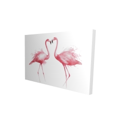 Two pink flamingo watercolor