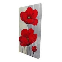 Red flowers on a gray background