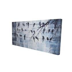 Abstract birds on electric wire