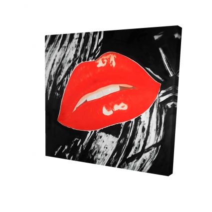 Kissable glossy lips on a black background