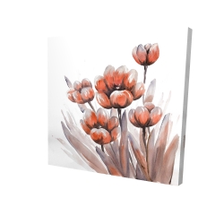 Watercolor red flowers