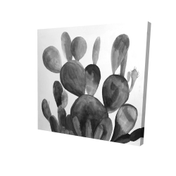 Cactus rond en tons de gris