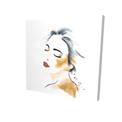 Right side watercolor serenely lady portrait